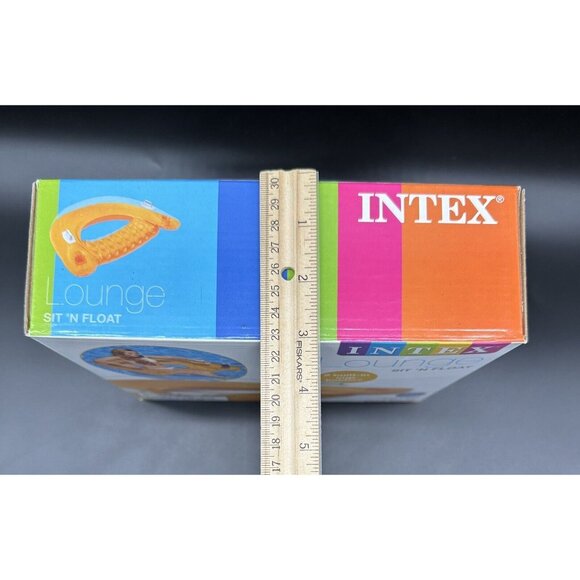Intex Sit N Float Inflatable Lounge Pool Chair Swimming Beach Orange New In Box - Picture 14 of 14
